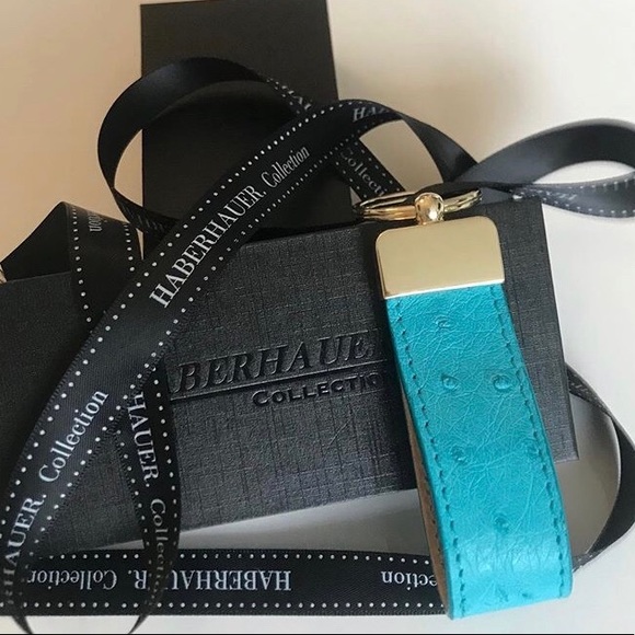 Ostrich Leather Designer Keychain - Picture 1 of 2